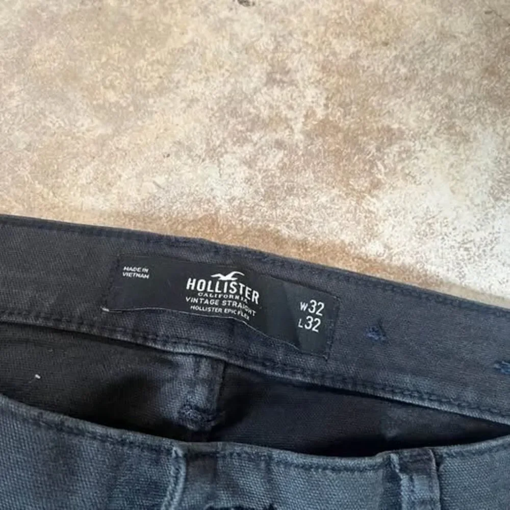 Hollister Men's Baggy Double Knee Carpenter Pants Black Utility Workwear 32x32